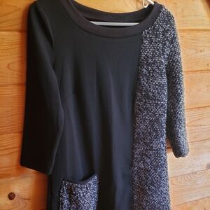 UNBRANDED Black 3/4 Sleeve Dress Small